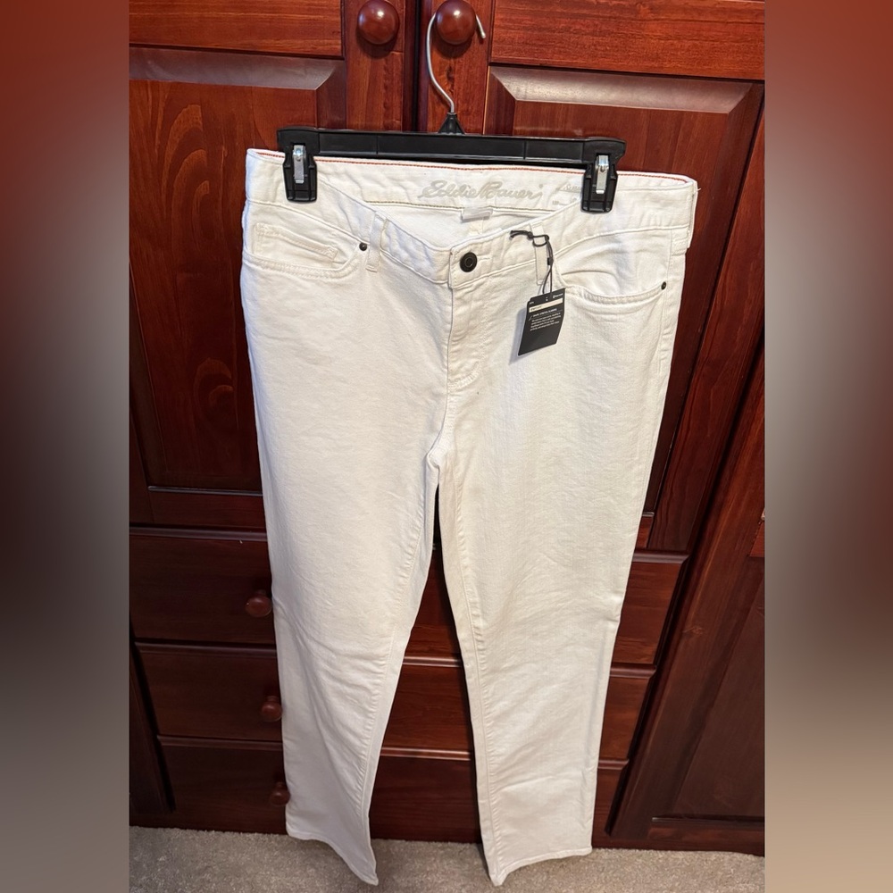 Eddie Bauer White Denim Jeans, New With Tags Size 10